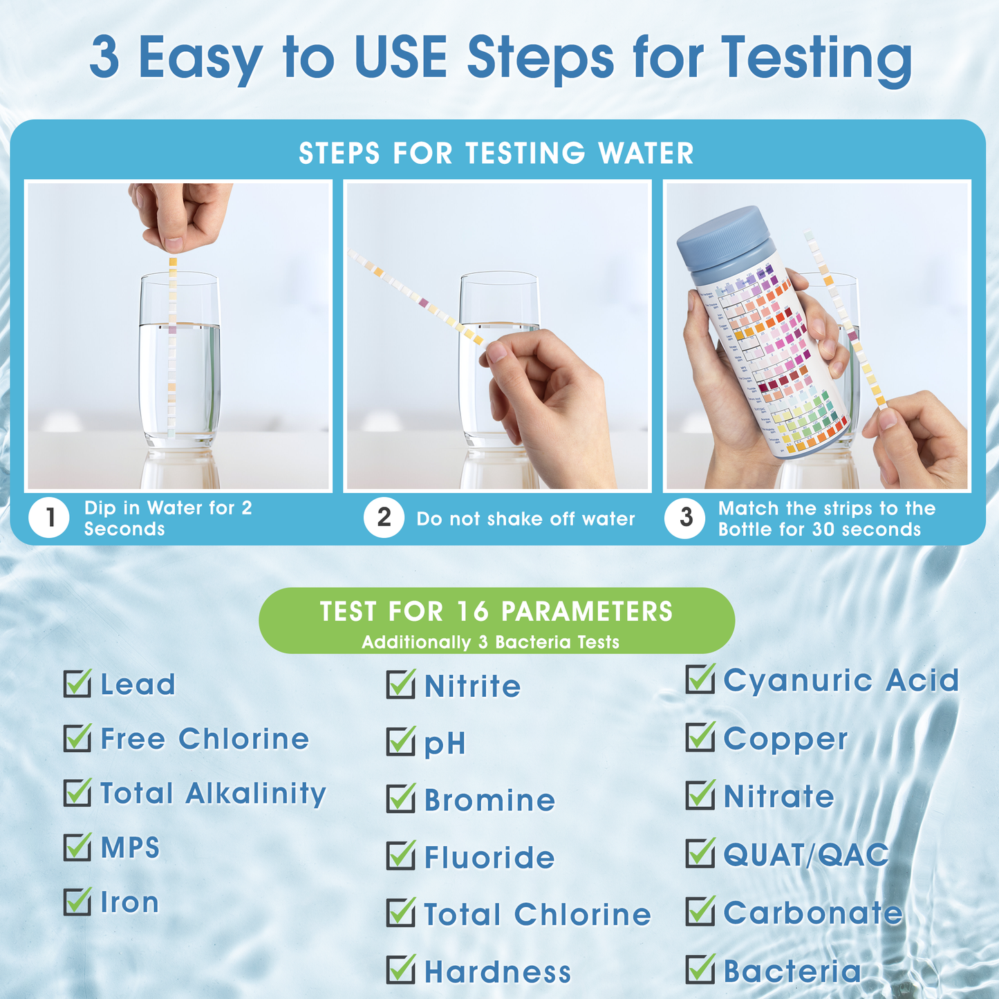 All-in-ONE (145-Piece Kit) Water Testing for Home Drinking Water, Wells, and Bacteria Tests with 17 Unique Tests