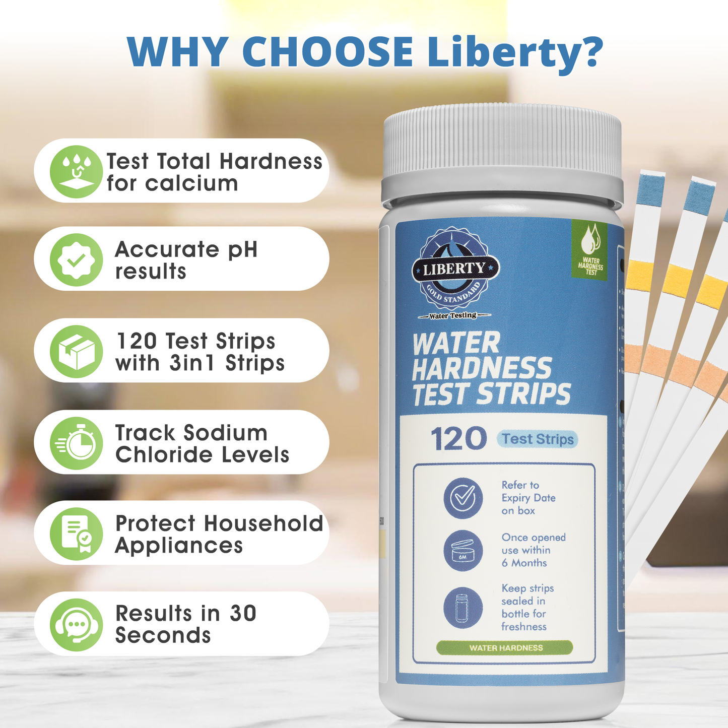 Water Hardness 3-1 Test Strips: Testing Hard Water, pH and Salt in Your Home, Drinking, Well or Swimming Pool