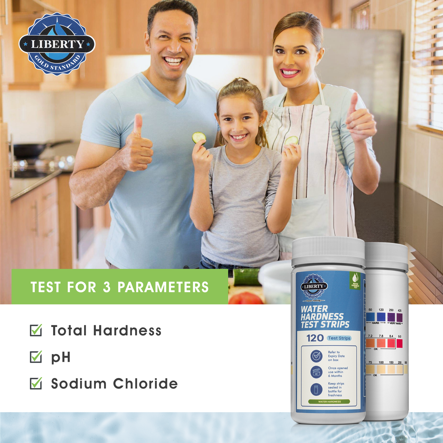 Water Hardness 3-1 Test Strips: Testing Hard Water, pH and Salt in Your Home, Drinking, Well or Swimming Pool